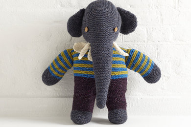 Large Handknitted Elephant Toy- The New Craftsmen
