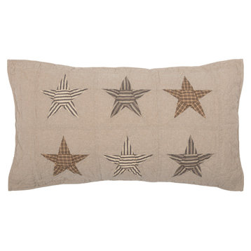 VHC Brand Sawyer Mill Star Charcoal 21" X 37" King Sham 45733