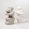 Modern Abstract Organic Figure Sculpture Gray Concrete Art Midcentury Cubist