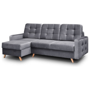 Vegas Futon Sectional Sofa Bed Queen Sleeper With Storage Vegas Futon Sectional Sofa Bed Queen Sleeper With Storage Gray