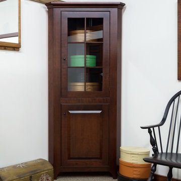 Small Corner Cabinet with Glass Door