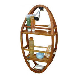Rustic Teak Shower Caddy - Bathroom Cabinets