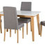 Seconique Rimini Dining Set, Oak and White and 4 Grey Fabric Chairs