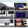 Yeego 24" Wine and Beverage Cooler Dual Zone Refrigerator 20-Bottle+60-Can