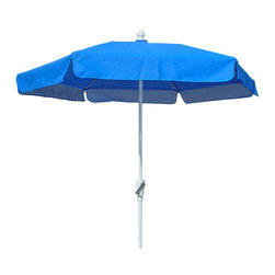 FiberBuilt Umbrellas LLC - FiberBuilt 7.5 Foot Garden Collection Pacific Blue Aluminium Base Patio Umbrella - Outdoor Umbrellas