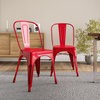 Trattoria Dining Chair, Metal, Stackable, Set of 4, Red
