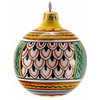 Christmas Ornament: Round Ball - Hand Painted Deruta Large
