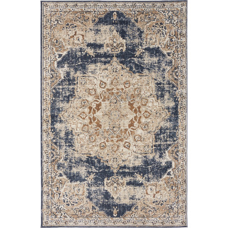 Unique Loom Dark Blue Chateau Roosevelt 4' 0 x 6' 0 Area Rug