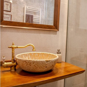 Baño rústico