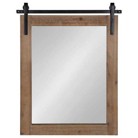 Cates Rustic Wall Mirror, Rustic Brown 22x30