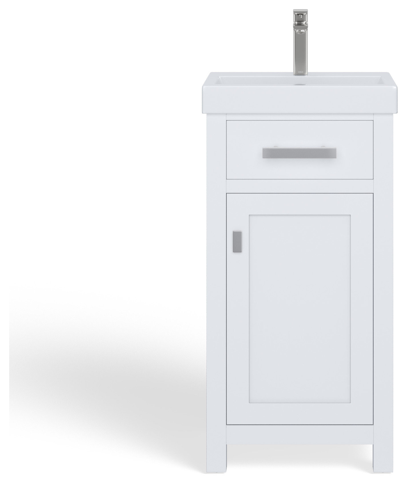 Mia Bathroom Vanity, White, 18", Single Sink