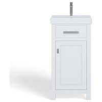 Mia Bathroom Vanity, White, 18", Single Sink
