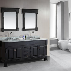 72 inchTransitional Double Sink Vanity Set with Carrara White Marble Top - Bathroom Vanities And Sink Consoles