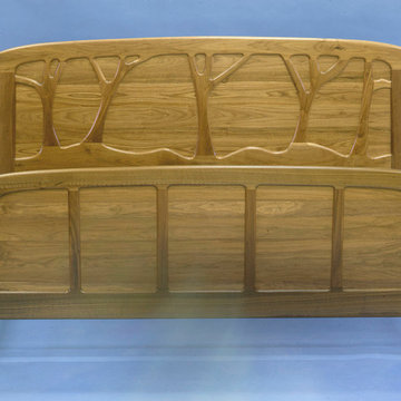 walnut king size frame and panel bed