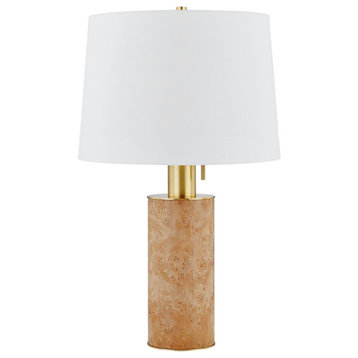 Clarissa One Light Table Lamp in Aged Brass