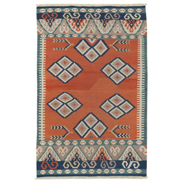 Rug N Carpet - Hand-knotted Turkish 3' 7'' x 5' 5'' Contemporary Kilim Rug