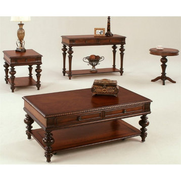 Bowery Hill Traditional Wooden Console Table in Heritage Cherry Finish