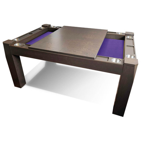 Origins American Walnut Game Table, With Dining Top, Purple