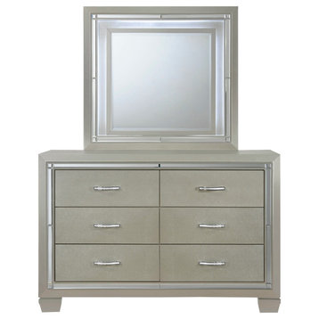 Glamour Youth Dresser and Mirror w/ LED Light Set