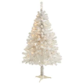 5' White Christmas Tree with 350 Bendable Branches and 150 Clear LED Lights