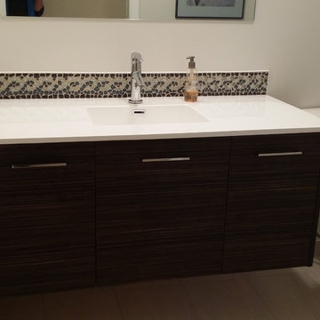 Modern Bathroom - Flat Specialty Melamine Doors with Horizontal Grain