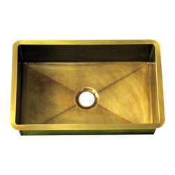 Texas Lightsmith - Farmhouse Sink, Medium Brass - Kitchen Sinks
