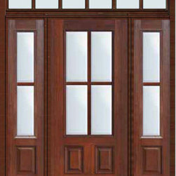 Prehung French Sidelights-Transom Door 803/4 Lite 4 Lite - Patio Doors
