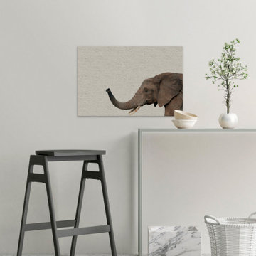 "Side Elephant" Painting Print on Wrapped Canvas