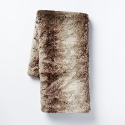 Faux Fur Ombre Oversized Throw - Throws