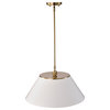 Dover 3-Light Large Pendant, White With Vintage Brass