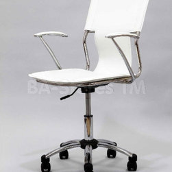 Studio White Finish Office Chair in Vinyl - Home Office Accessories