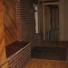 woodstove hearth before and after