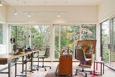 Trendy home office photo in Philadelphia