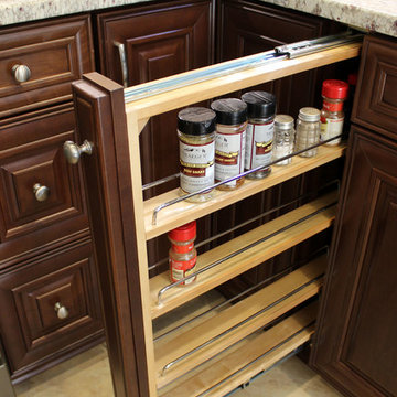Waypoint Cherry Chocolate Cabinets and Giallo Ornamental Granite Countertops