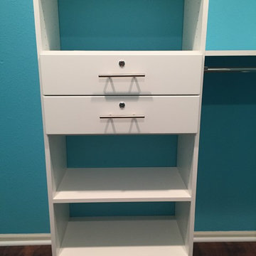 Turquoise walk-in closet