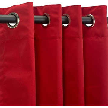 Sunbrella Outdoor Curtain, Nickel Grommets, Jockey Red, 50"x96"