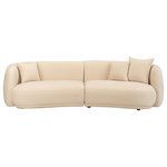 Sagebrook Home - 4-Seat Curved Sofa, Ivory/Beige - Our Seat Couches are carefully constructed from top to bottom. The right sofa may not help you read that new novel faster, but it can help you stay comfortable while you try. We know that your decision when shopping for the right love seat comes down to a few factors, including durability, style, and upkeep. Enhance your interior design with our wide variety of sofa options that compliment any and all decor. Deciding which loveseat is right for you can be a difficuLight task once you realize how many of them are on the market. We have done the hard work for you and gathered the best sofas you can buy today in a variety of styles to choose from. Sagebrook Home has been formed from a love of design, a commitment to service and a dedication to quality. They create and import fashion forward items in the most popular design styles. Backed with years of experience in the textile field, they are now providing a complete home decor story. The combination of wall decor, furniture, lighting and home accessories are all coordinated with textiles to provide a complete home look. Sagebrook Home is committed to providing the best home decor and accent pieces at value prices.