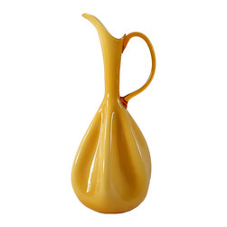 ITALIAN EMPOLI BUTTERSCOTCH PINCHED PITCHER - Vases
