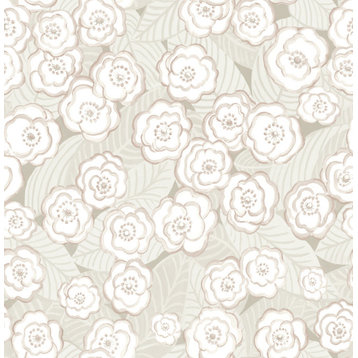 Emery Mauve Floral Wallpaper, Sample