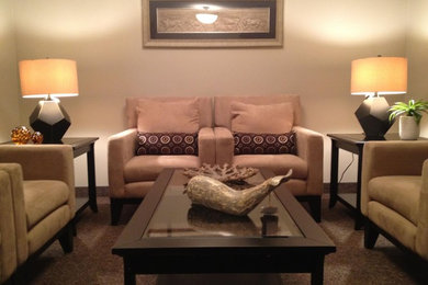 Example of a trendy living room design in Edmonton