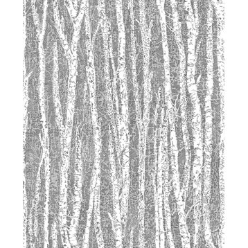 Brewster 2811-24580 Advantage Toyon Black Birch Tree Wallpaper Black