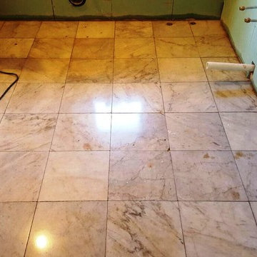 Original Marble Tiled Bathroom Floor Restored at a Hotel in Walkerburn