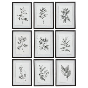 Uttermost Farmhouse Florals Framed Prints, 9-Piece Set