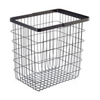 Wire Basket, Steel, Large, Holds 8.8 lbs, Black, Large