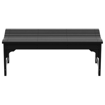 WestinTrends Plastic Picnic Bench Outdoor Dining Patio Lounge Garden Bench, Black