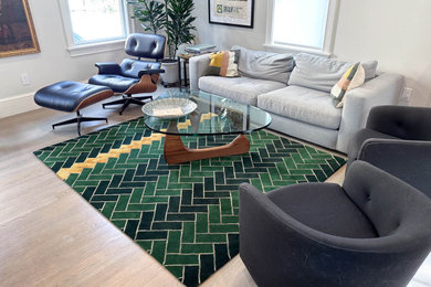 Inspiration for a modern living room in Boston.