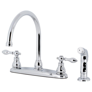 KB721ACLSP Centerset Kitchen Faucet With Side Sprayer, Polished Chrome