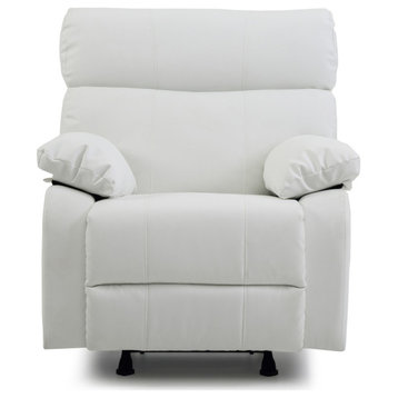 Passion Furniture Manny White Faux Leather Reclining Chair PF-G532-RC