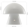 Porcini 7" Rechargeable/Cordless Iron Integrated LED Mushroom Table Lamp, White