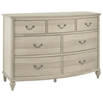 Bentley Designs - Bordeaux Chalked Oak 7-Drawer Chest of Drawers - Bordeaux 3 over 4 Chest of Drawers vaunts a certain elegance and refinement that brings a sense of subtle sophistication to any home. The range features a wide choice of cabinets featuring gently bowed fronts, soft curved frames and delicate turned legs. The range boasts Blum soft-closing drawers for that extra refinement and pull out shelves for a superior customer experience